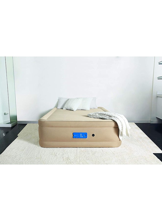 Airbed Queen With Built-In AC Pump Polyester Beige