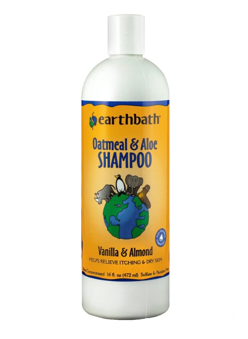 Oatmeal & Aloe Shampoo Vanilla & Almond Helps Relieve Itchy Dry Skin Made in USA 472ml