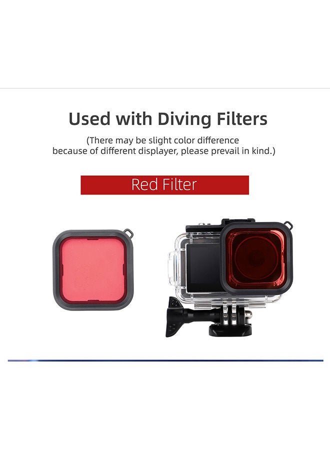 Waterproof Case Housing with 3 Pack Filter for DJI OSMO Action 3 Action Camera Accessories Diving Depth 134.2 ft (40 m) Underwater Photography Protective Shell