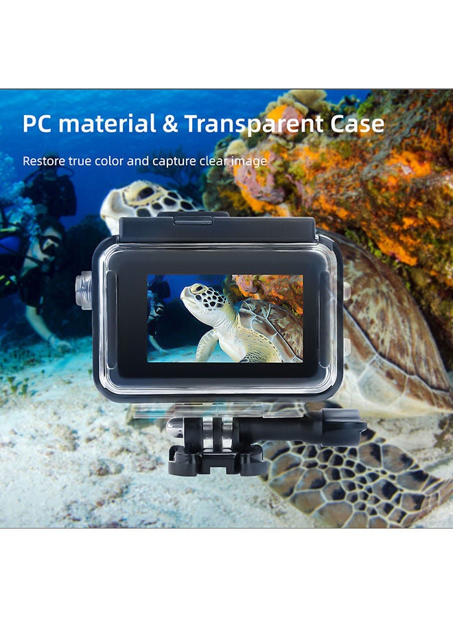 Waterproof Case Housing with 3 Pack Filter for DJI OSMO Action 3 Action Camera Accessories Diving Depth 134.2 ft (40 m) Underwater Photography Protective Shell