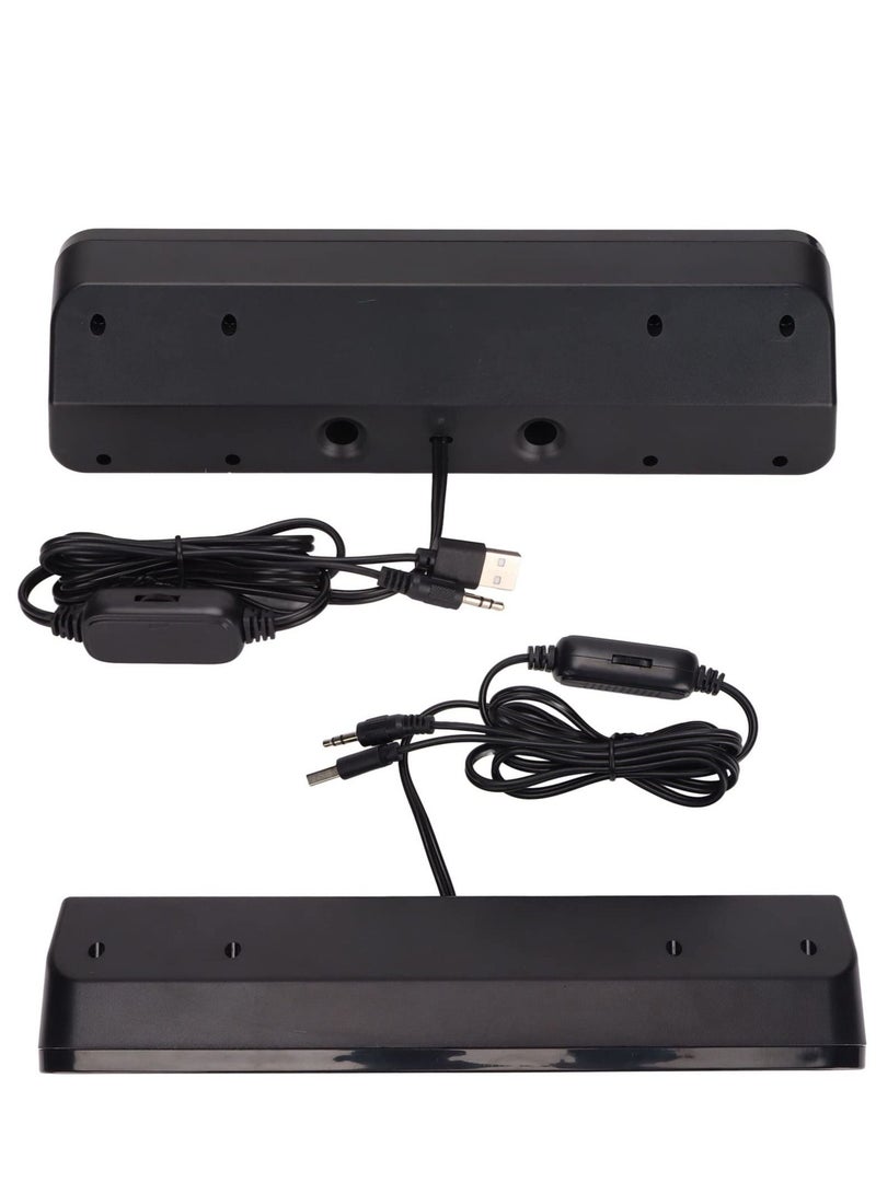 Wired Soundbar, TV Sound Bar with Subwoofer, USB HiFi 360 Degree Stereo Desktop Speaker, Home Theater Surround Sound System Speaker, for TV Gaming Projector