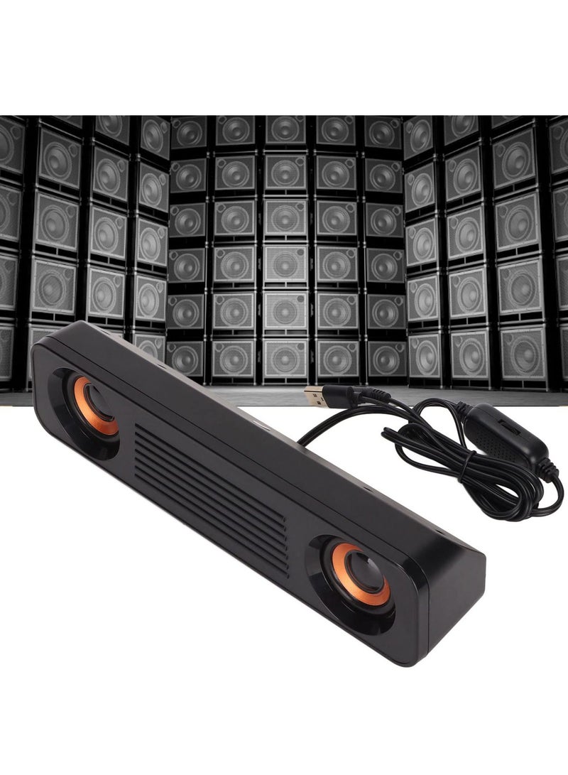 Wired Soundbar, TV Sound Bar with Subwoofer, USB HiFi 360 Degree Stereo Desktop Speaker, Home Theater Surround Sound System Speaker, for TV Gaming Projector