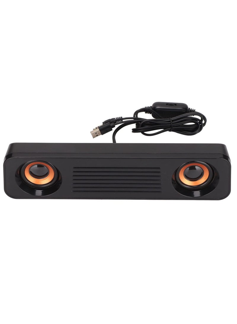 Wired Soundbar, TV Sound Bar with Subwoofer, USB HiFi 360 Degree Stereo Desktop Speaker, Home Theater Surround Sound System Speaker, for TV Gaming Projector