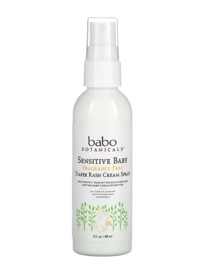 Sensitive Baby Diaper Rash Cream Spray Fragrance Free 3 fl oz 89 ml