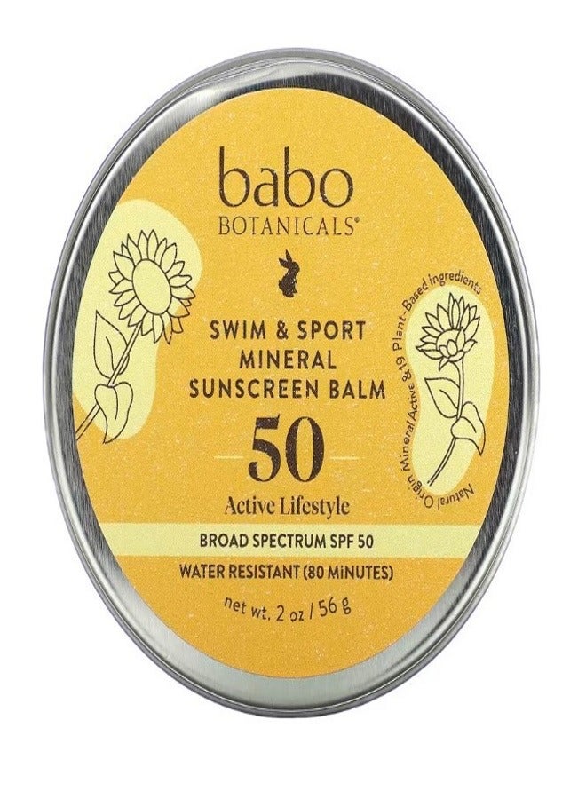 Swim  Sport Mineral Sunscreen Balm SPF 50 Fragrance Free 2 oz 56 g