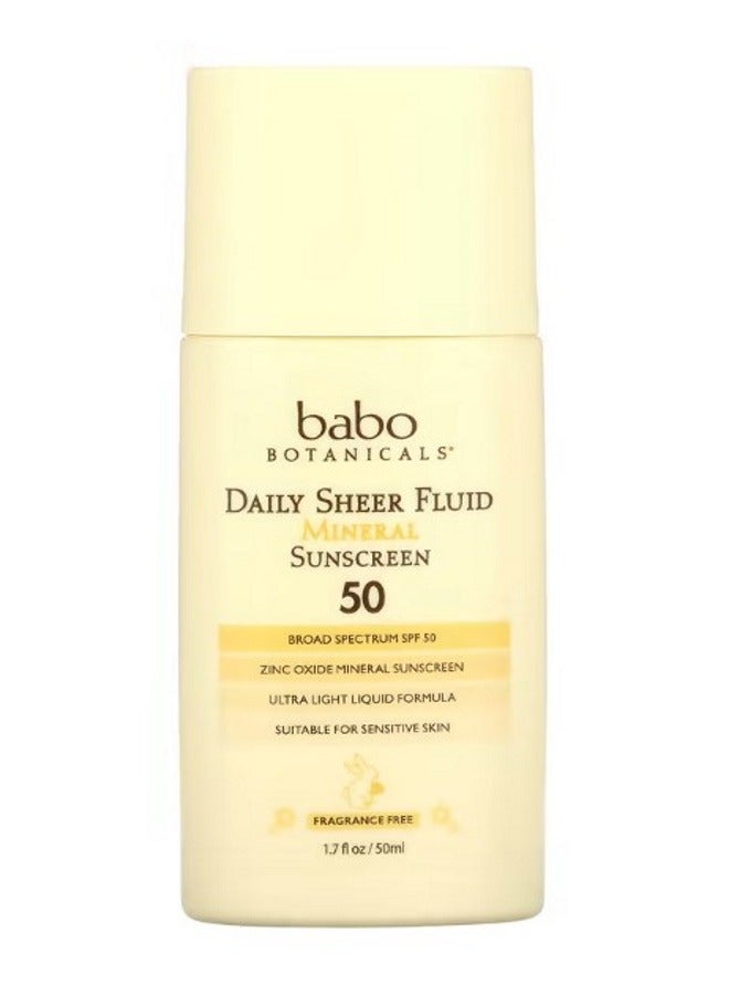 Daily Sheer Fluid Mineral Sunscreen 50 Fragrance Free  1.7 fl oz 50 ml