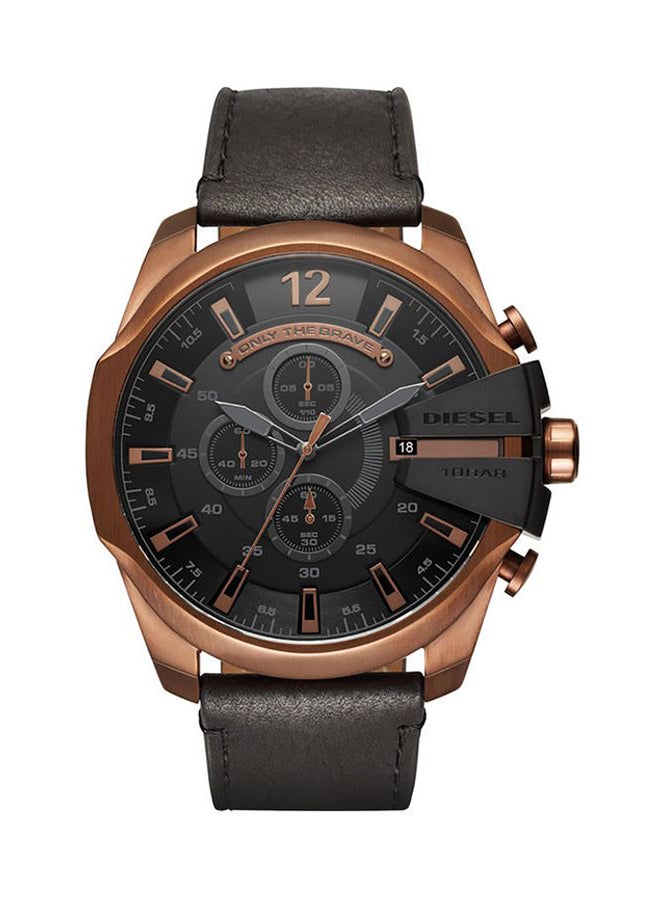 Men's Leather Chronograph Wrist Watch DZ4459