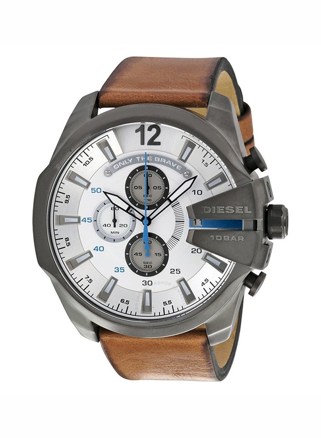 Men's Leather Strap Chronograph Wrist Watch DZ4280
