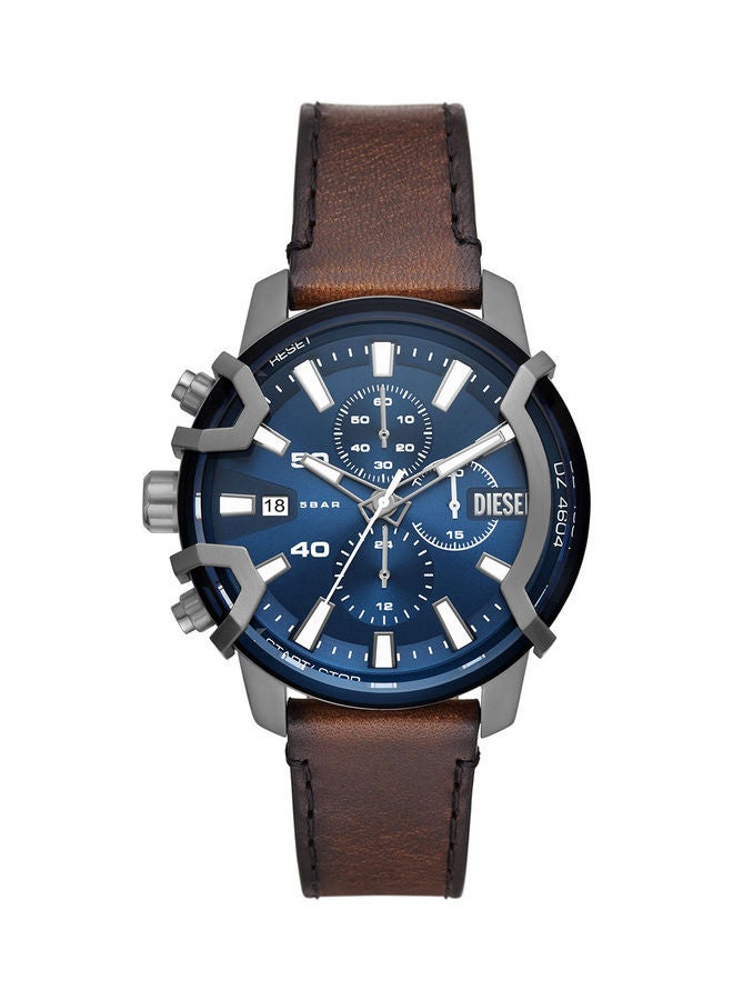 Men's Analog Round Shape Leather Wrist Watch DZ4604 - 42 Mm