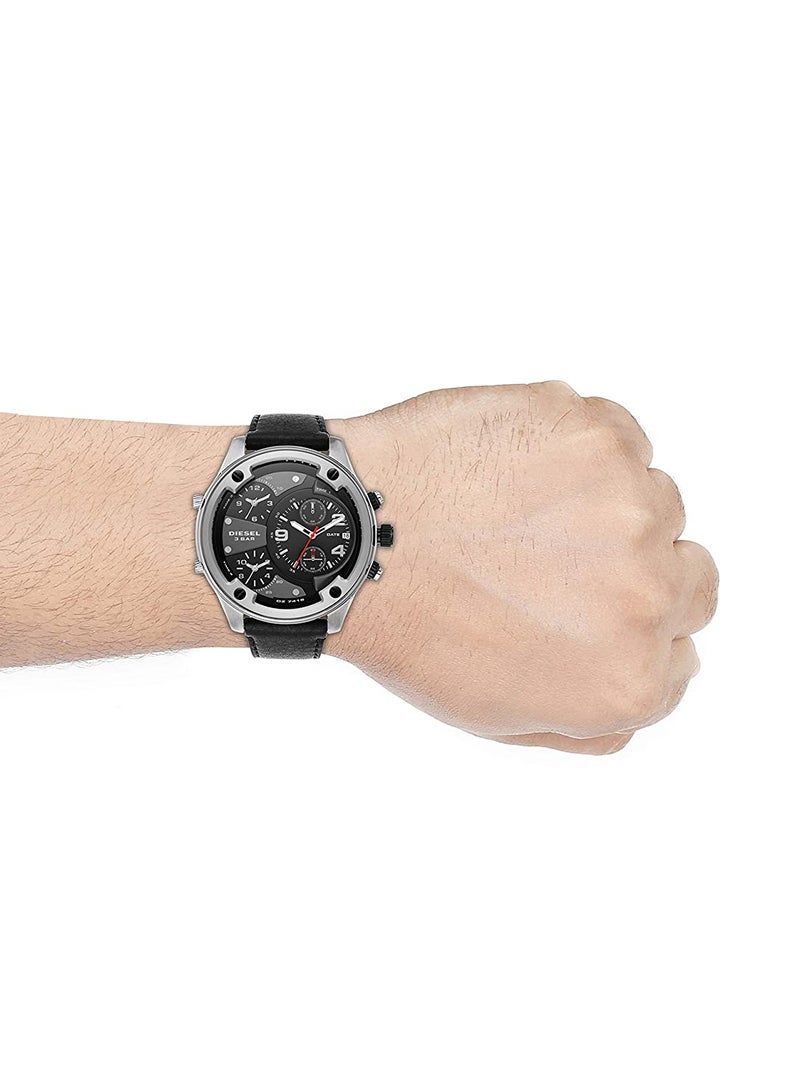 Men's Leather Chronograph Wrist Watch DZ7415