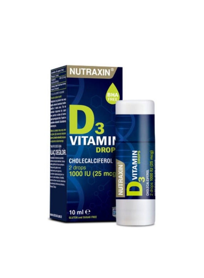 Nutraxin Vitamin D3 Drops 1000 IU 25 mcg 10 ml