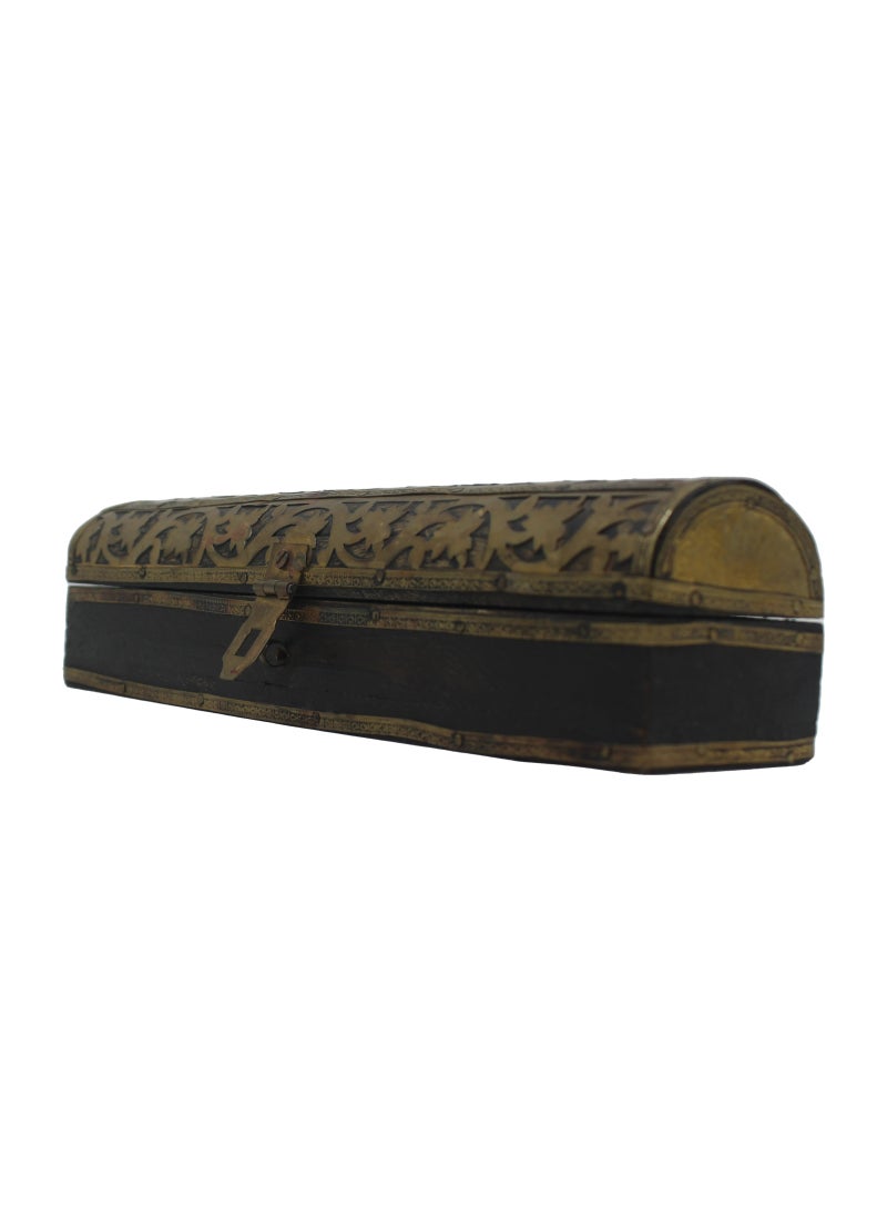 Wooden Handmade Incense Box with Brass Work