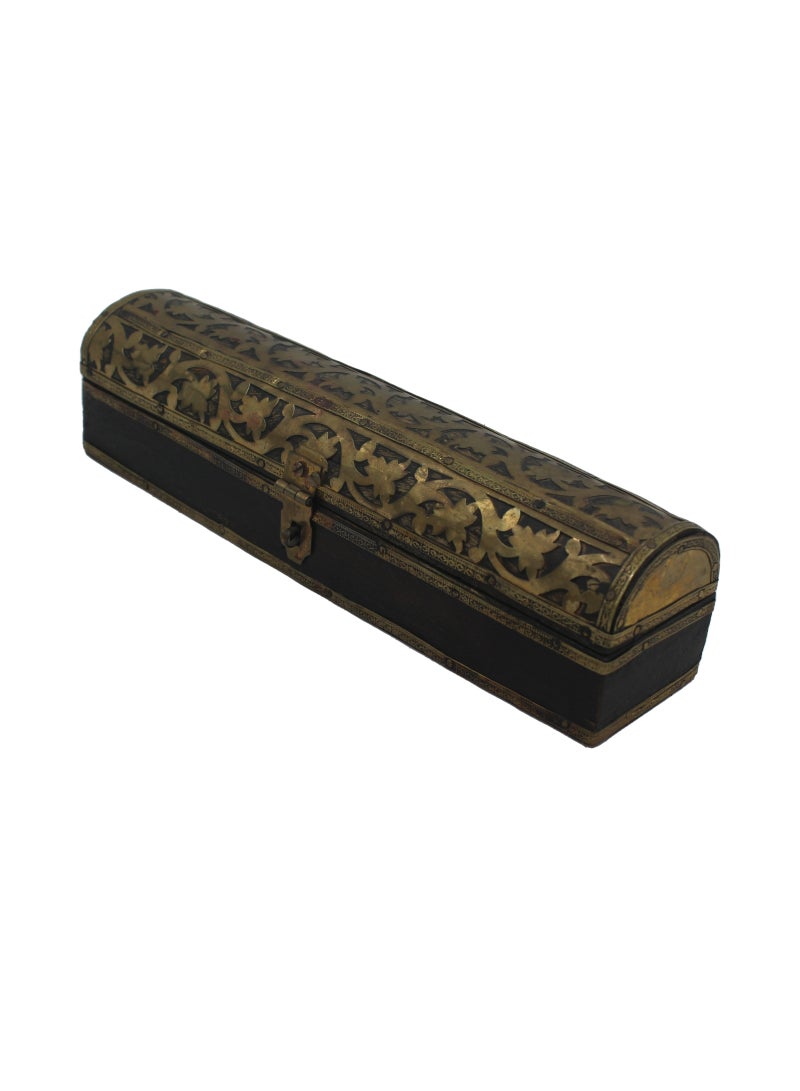 Wooden Handmade Incense Box with Brass Work