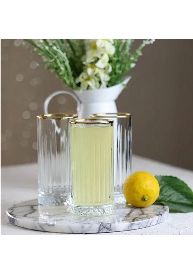 4-Piece Elysia Golden Touch  Long Drink Glass Set 280 ml Clear/Gold