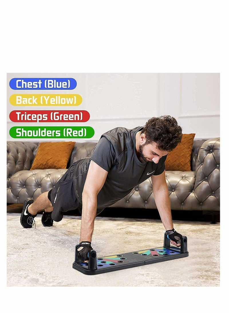 Fitness Portable Push Up Board System, 14 in 1 Body Building Exercise Tools Workout Stands, Training System for Men Women (Black)