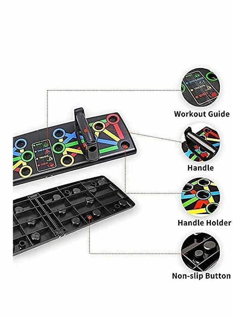 Fitness Portable Push Up Board System, 14 in 1 Body Building Exercise Tools Workout Stands, Training System for Men Women (Black)