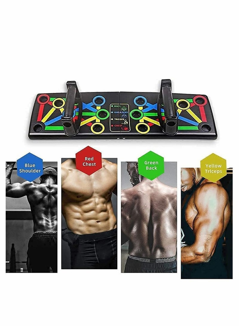 Fitness Portable Push Up Board System, 14 in 1 Body Building Exercise Tools Workout Stands, Training System for Men Women (Black)
