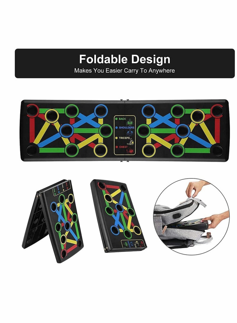 Fitness Portable Push Up Board System, 14 in 1 Body Building Exercise Tools Workout Stands, Training System for Men Women (Black)