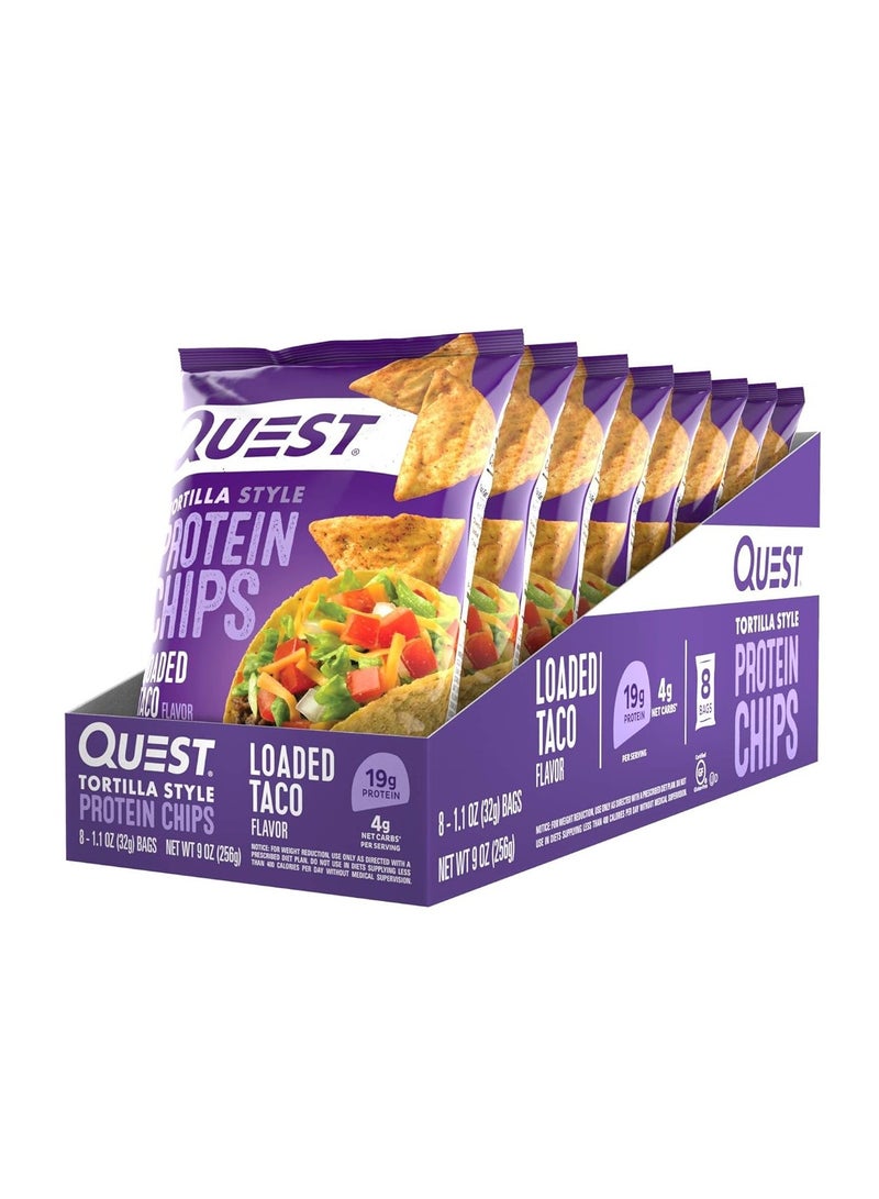 Quest Nutrition Tortilla Style Protein Chips Loaded Taco (Pack of 8)