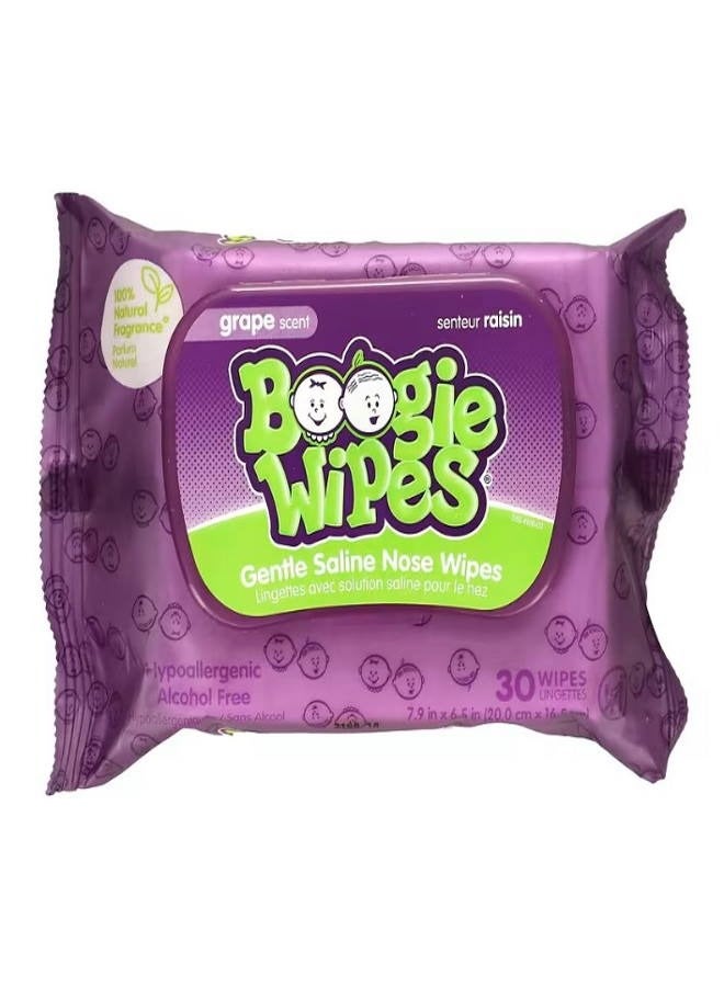 Gentle Saline Nose Wipes Grape Scent 30 Wipes