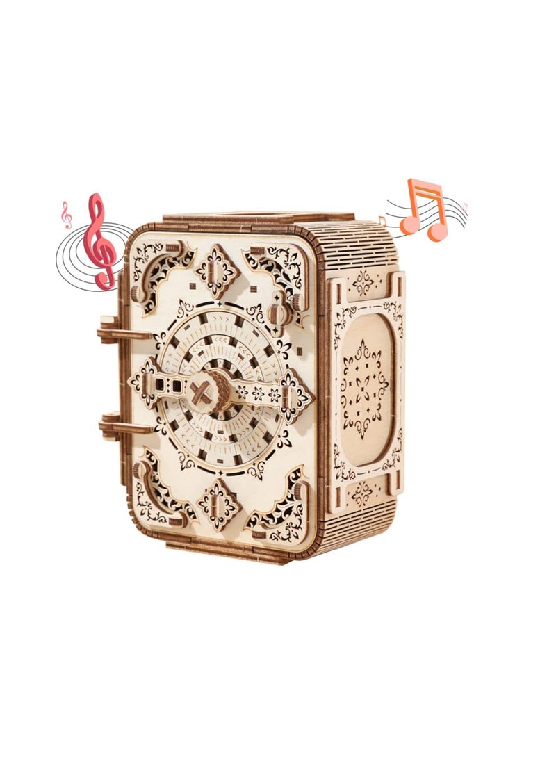 3D Three Dimensional Wooden Music Puzzle Password Box
