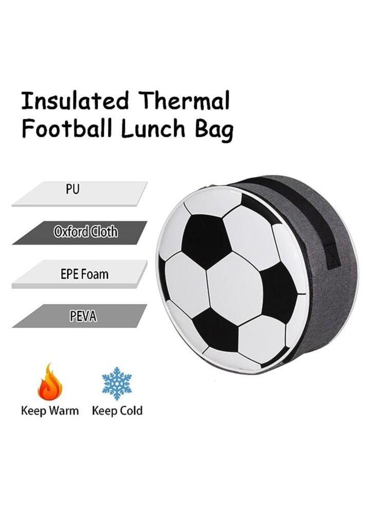 Men Women Cooler Lunch Bag Football Soccer Pattern Kids Portable Thermal Food Picnic Bags for School Girls Boys Lunch Box Tote