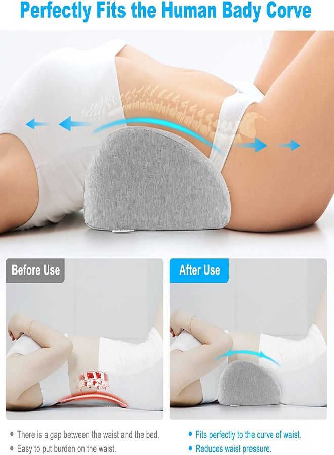 Lower Back Pillow, Lumbar Support Pillow for Bed, Waist Stretch, Relieve Low Back Pain, Lumbar Support Pillow