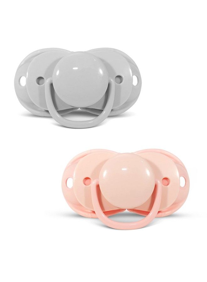 Keepitkleen Baby Pacifier 2 Pack 036M (Infant3 Yrs) Closes Automatically When Dropped Silicone Orthodontic Nipple Stays Clean Builtin Shield Case Easy To Clean Pink Grey