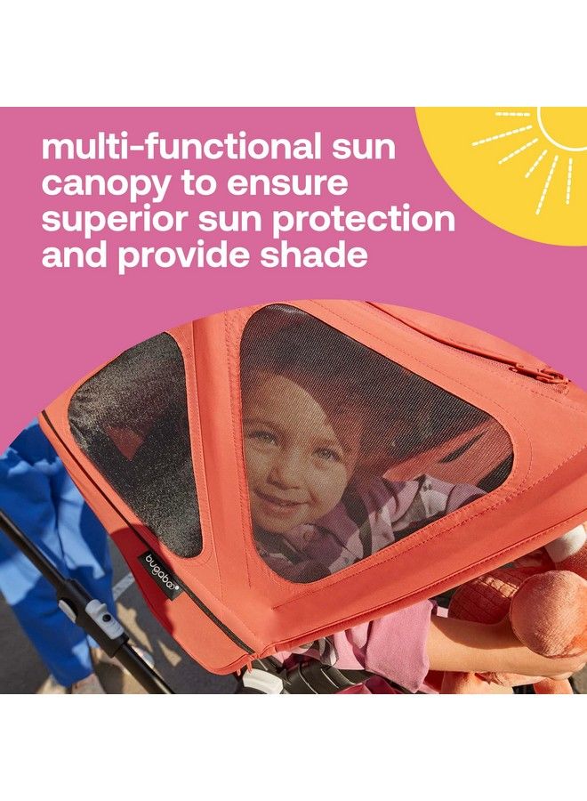 Donkey Breezy Sun Canopy Stroller Accessory With Upf 50+ Sun Protection And Ventilation Panels Midnight Black