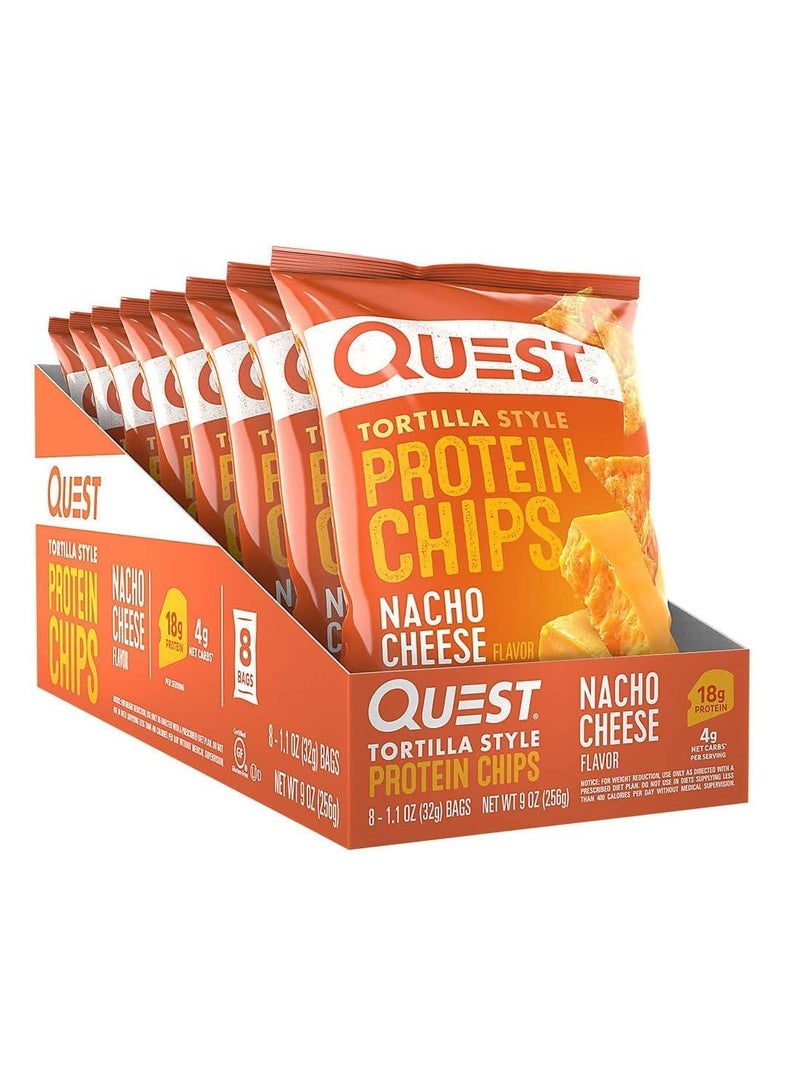 Quest Nutrition Tortilla Style Protein Chips - Nacho Cheese - 8 Bags