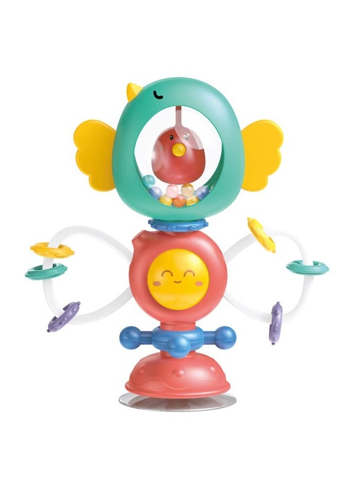 Baby Toys, High Chair Suction Cup Rattle Toys for Sensory Play | Suitable for Boys & Girls Ages 3 Months+ | Color: Blue