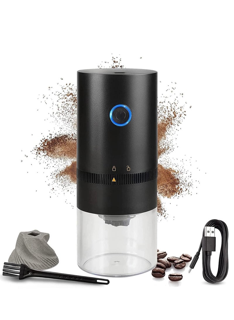 Electric Burr Coffee Grinder, Portable for 4 Cups 30g, Compact Automatic Conical Bean Grinder