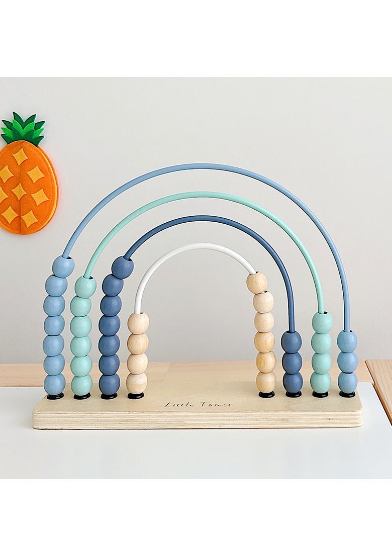 Ruby Wooden Rainbow Abacus Counting Montessori Toys - Blue