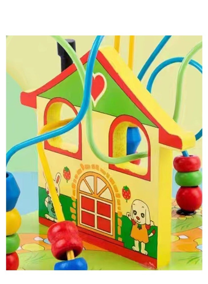 Factory Price Multifunctional Bead Winding Pull Along Toy - House