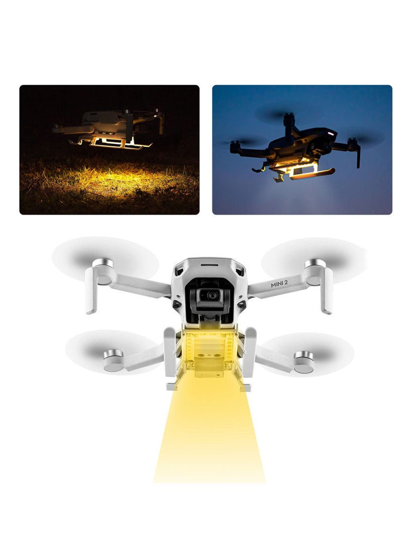 Led Light Landing Gear for DJI Mini 2/ Mini SE/ Mavic Mini Drones, Foldable Light-emitting Tripod with Nighttime Indication Flight Light Drone Extension Protection Accessory (Yellow Light)