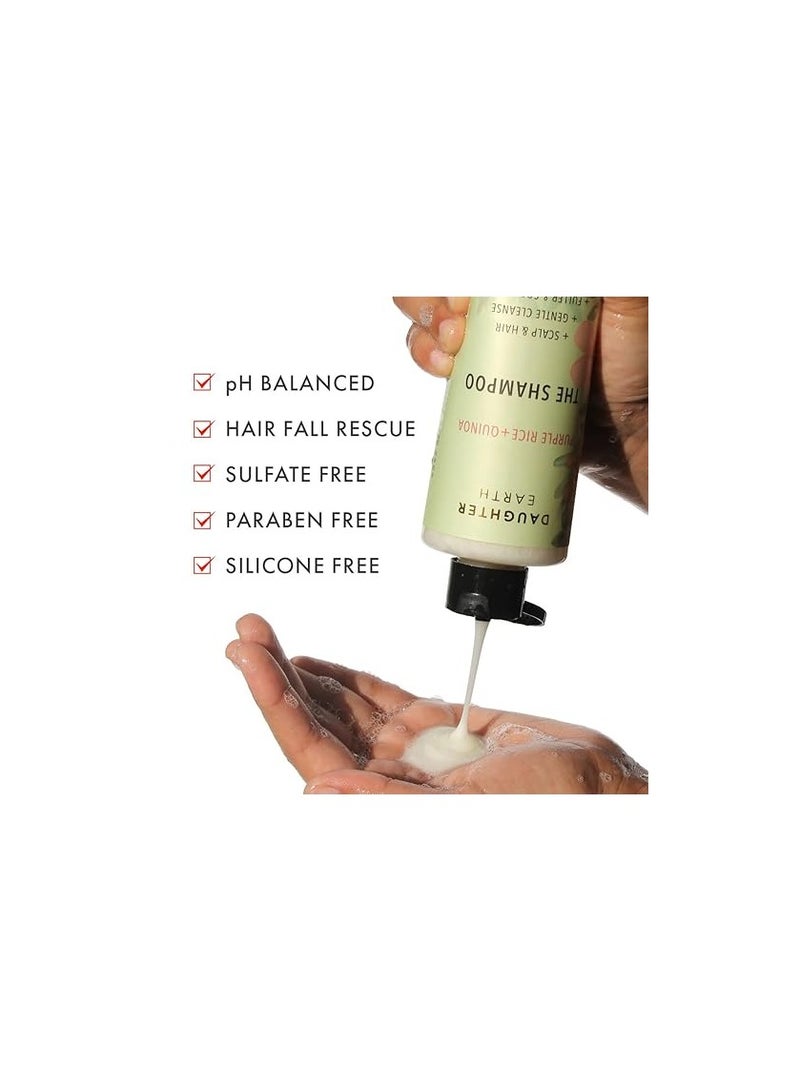 DAUGHTER EARTH The Shampoo With Purple Rice Quinoa For Nourishment Hairfall Rescue With Dandruff Frizzy Hair