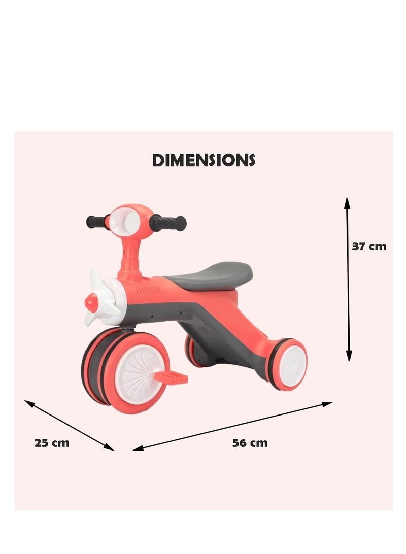 Kids Balancing Ride-On Scooter with Peddals and  Handle Bar - Red