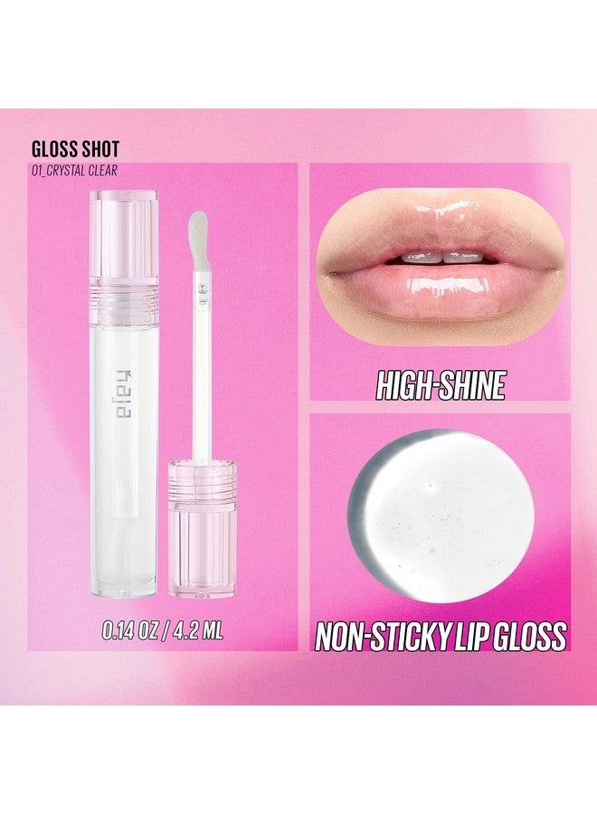Lip Gloss Gloss Shot ; Gift With Jojoba Oil Sheer Hydrating Juicy Plumper Looking Lips 01 Crystal Clear 0.14 Fl Oz