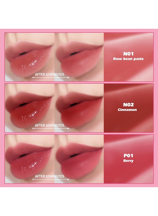 Water Gel Lip Tint 6 Colors Set Highly Pigmented Long Lasting Moisturizing Glossy Lip Stains Hydrate Lightweight Lip Gloss Makeup