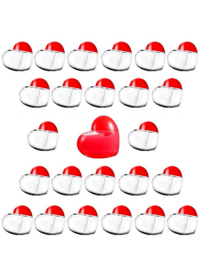 20 Pieces Refillable Lip Gloss Wand Tubes 5Ml Empty Funny Heart Shaped Lip Balm Tube With Brush Tip Applicator Small Lip Glaze Oil Sample Vials Container Holder For Women Girl Diy Cosmetics
