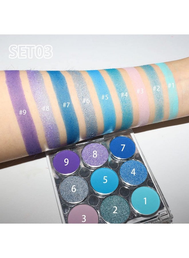 9 Colors Shimmer Matte Blue Eyeshadow Palette.Highly Pigmented Light Blue Eyeshadow Dark Blue Eye Shadow Paleta.Blendability Shiny Matte Blue Makeup Powder Palet.Paleta De Sombras De Ojos Azul