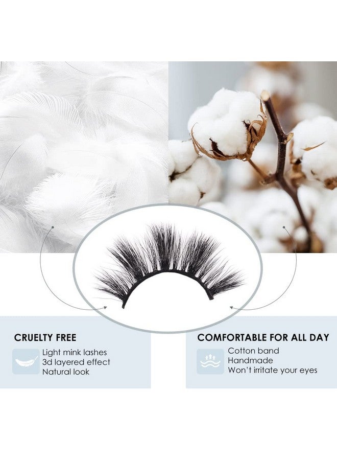 Arison Faux Mink Lashes Natural Look Fluffy Fake False Eyelashes 3D Wispy Lashes Long Lashes Bulk For Women B03