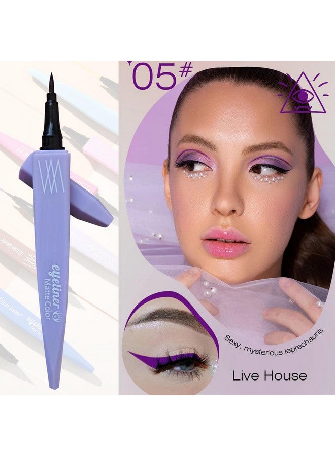 Purple Eyeliner Pencil Liquid Waterproof Quick Drying Long Lasting Eye Makeup Color Eyeliner Pen Smudgeproof Longwearing With Ultra Fine Tip