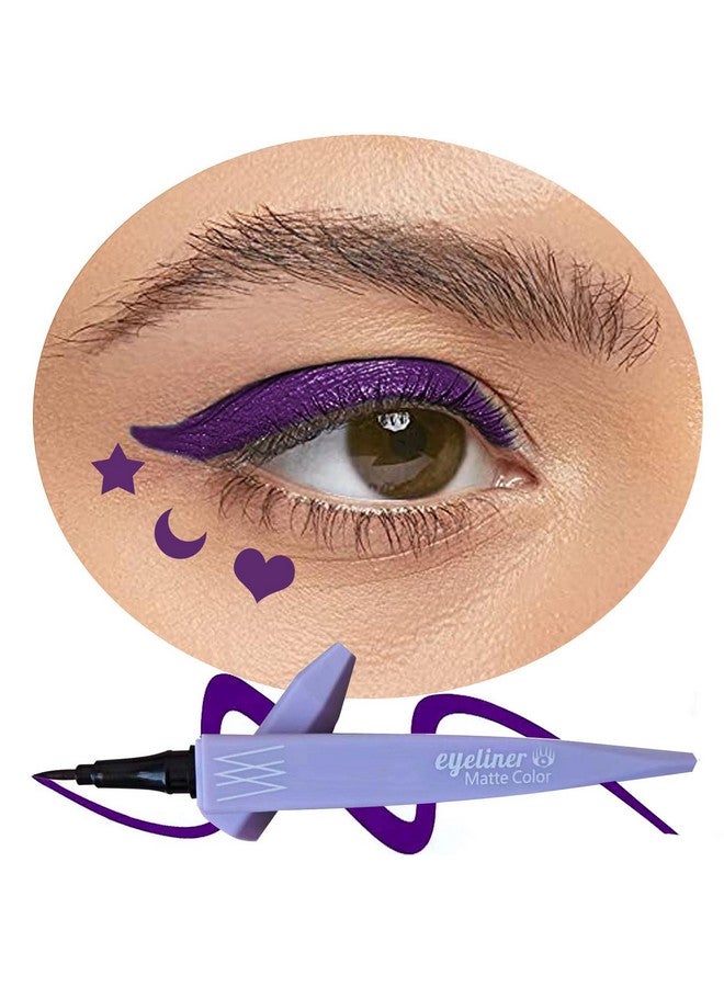 Purple Eyeliner Pencil Liquid Waterproof Quick Drying Long Lasting Eye Makeup Color Eyeliner Pen Smudgeproof Longwearing With Ultra Fine Tip