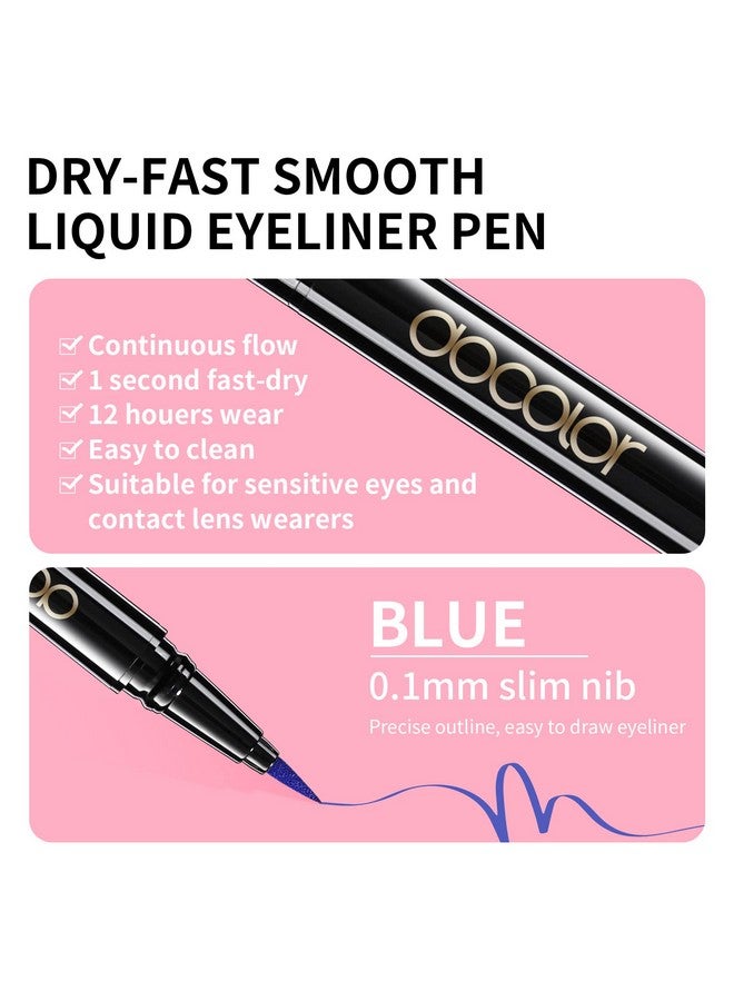 Waterproof Eyeliner Pen Super Slim Liquid Precise All Day Eye Liner Gel Blue