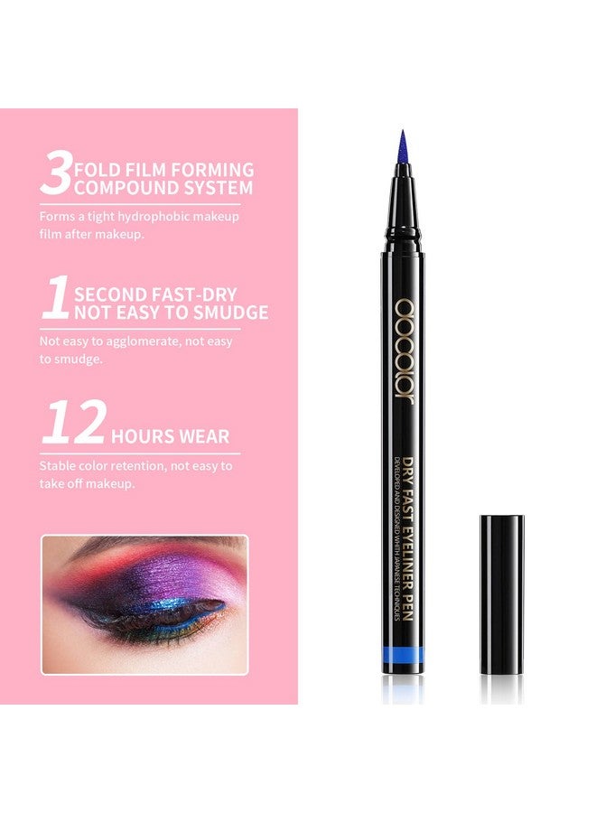 Waterproof Eyeliner Pen Super Slim Liquid Precise All Day Eye Liner Gel Blue