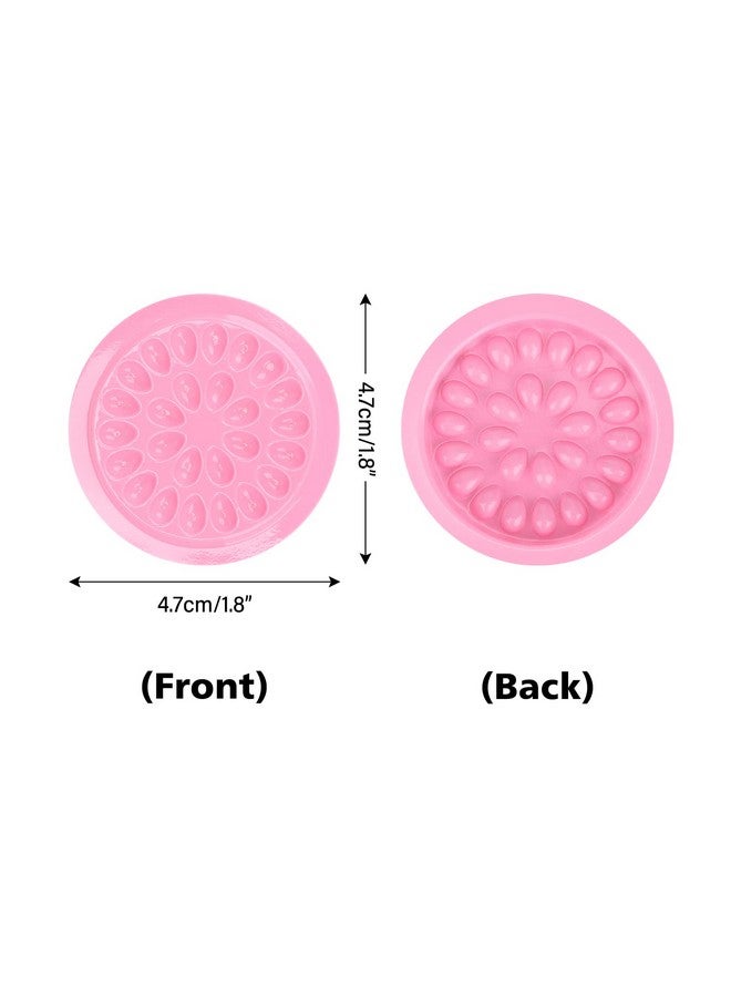 False Eyelashes Glue Holders 100 Pcs Disposable Eyelash Glue Holder Plastic Glue Pallet Pad For Eyelash Extensions (Pink)