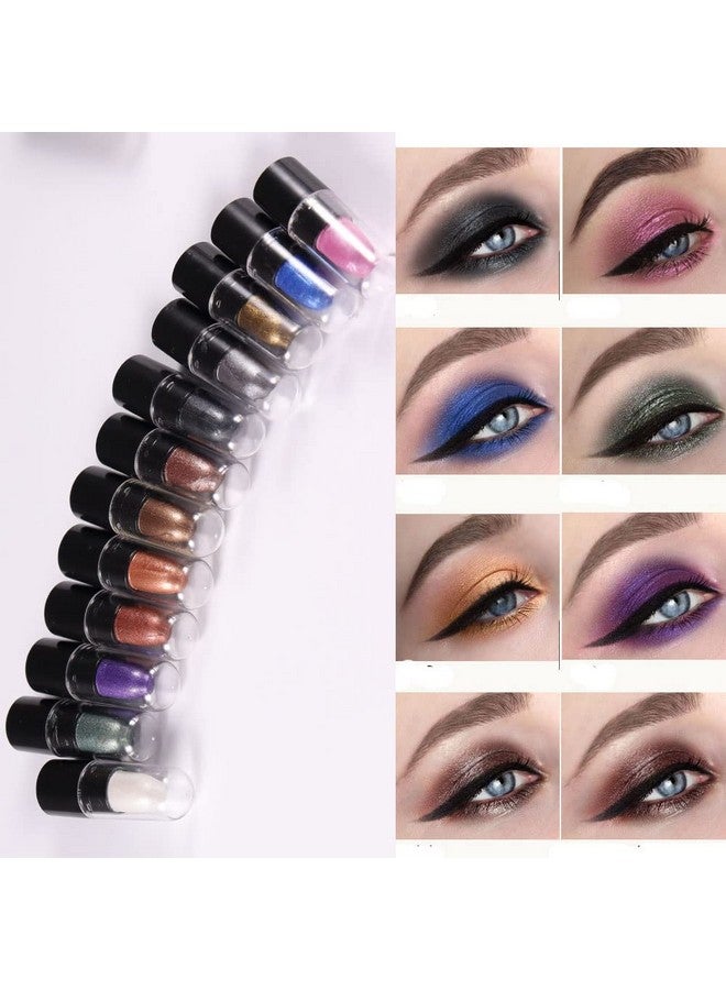 12 Colors Glitter Eyeshadow Stick Pen Makeup Set Smoky Eye Shadow Pencil Crayon Dnm Waterproof Gold Gray Silver White Blue Brown Green Cream Eye Glitter Eyeshadow Stick Set