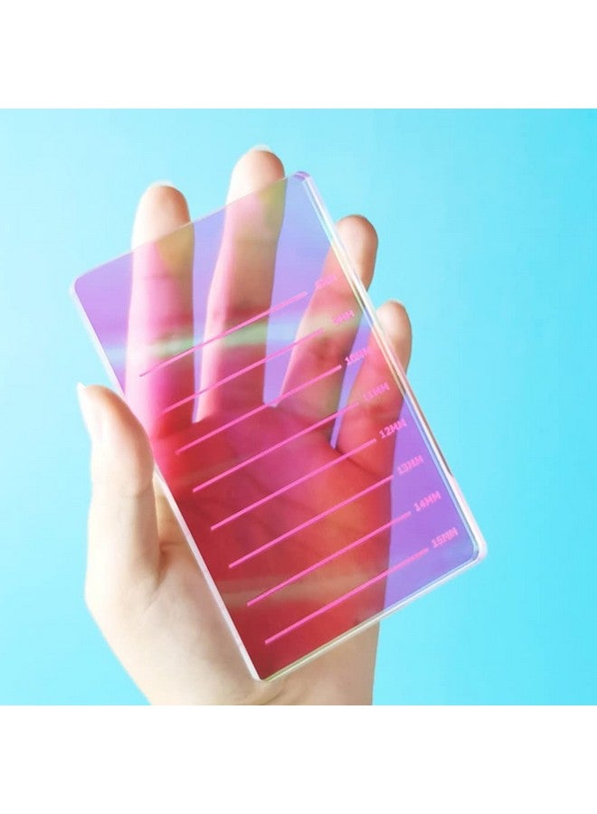 Grafting False Eyelash Acrylic Extension Pallet Eyelash Extension Glue Tweezers Plate Pad Makeup Palette Individual Training Tools (Dazzling 4.72X2.95Inch)