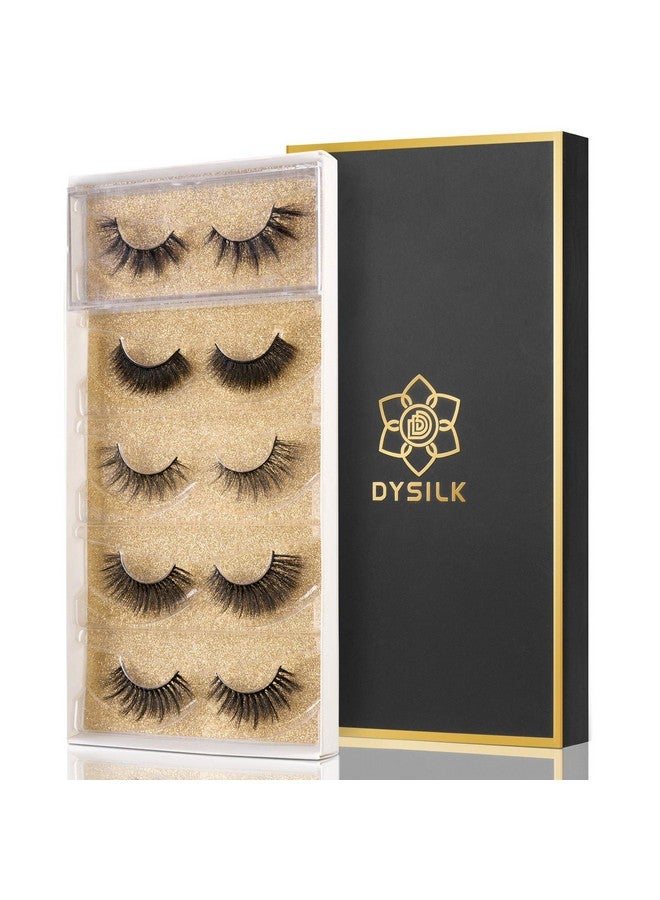 False Eyelashes Fake Lashes 5 Pairs 6D Lashes Mink Eyelashes 5 Styles Mixed Fluffy Lashes Reusable Fake Eyelashes Wispy Mink Lash Natural Look; 008 15Mm 18Mm